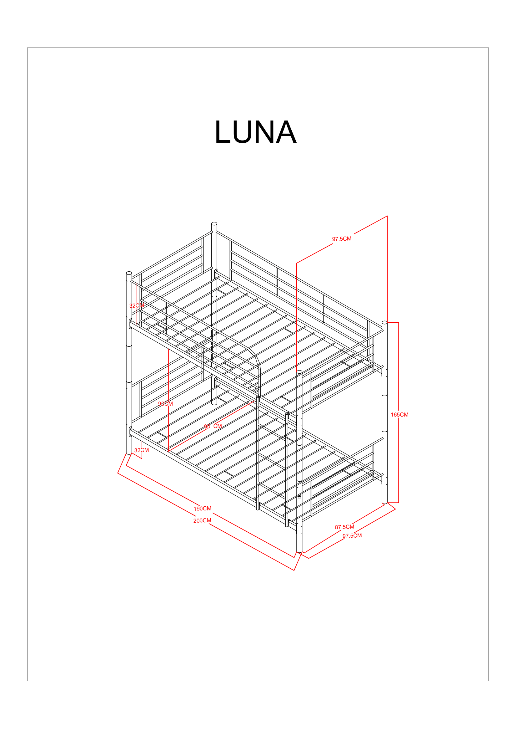LIT SUPERPOSE SEPARABLE EN METAL LUNA – Image 7