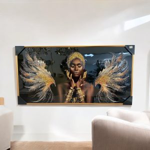 CADRE FEMME AFRICAINE PAPILLON