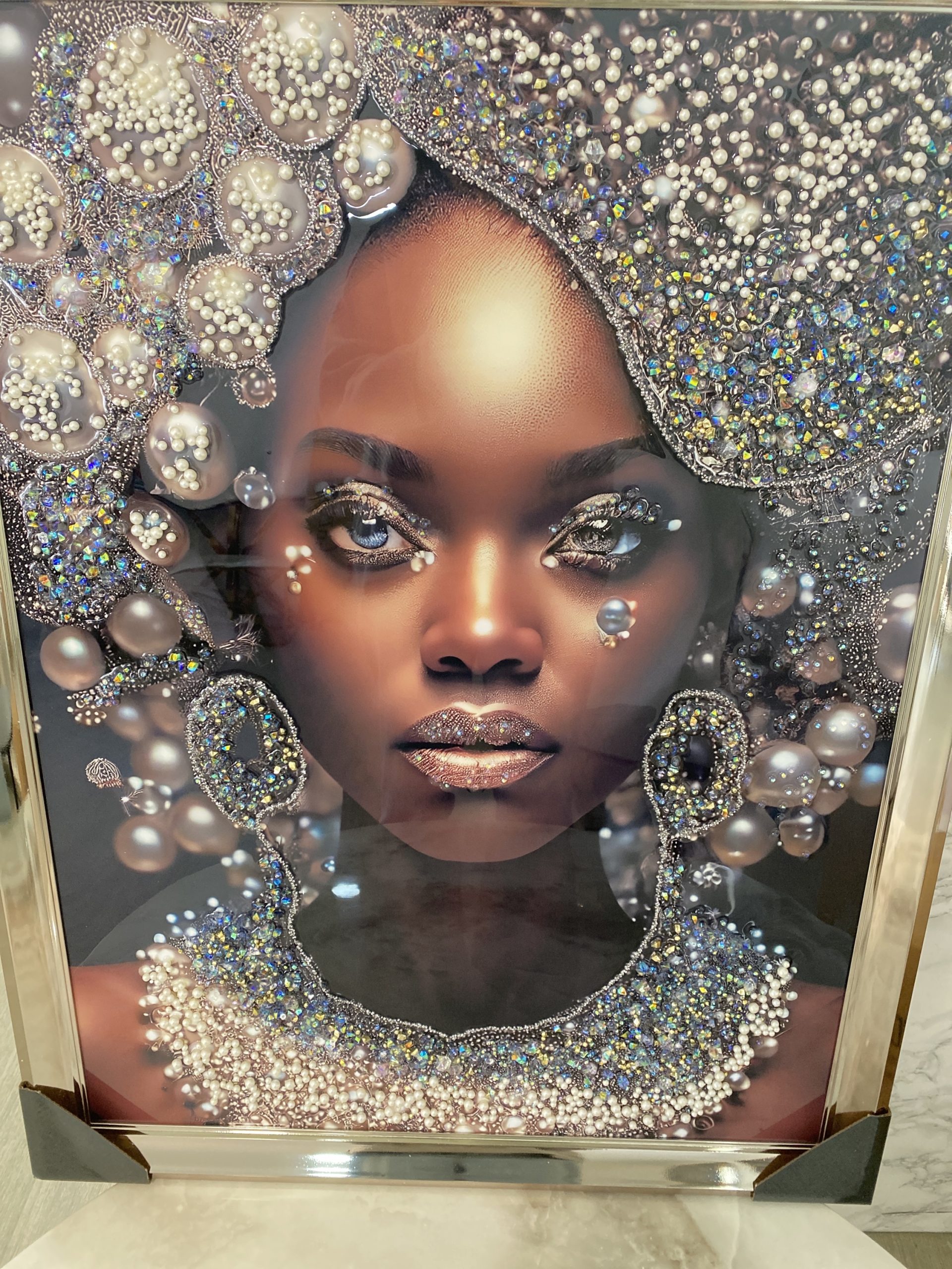 CADRE FEMME AFRICAINE PERLE – Image 2