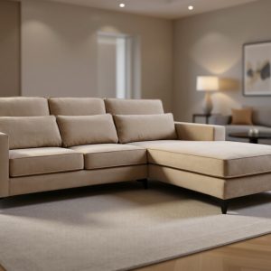 MADRID ANGLE DROIT VELOURS BEIGE