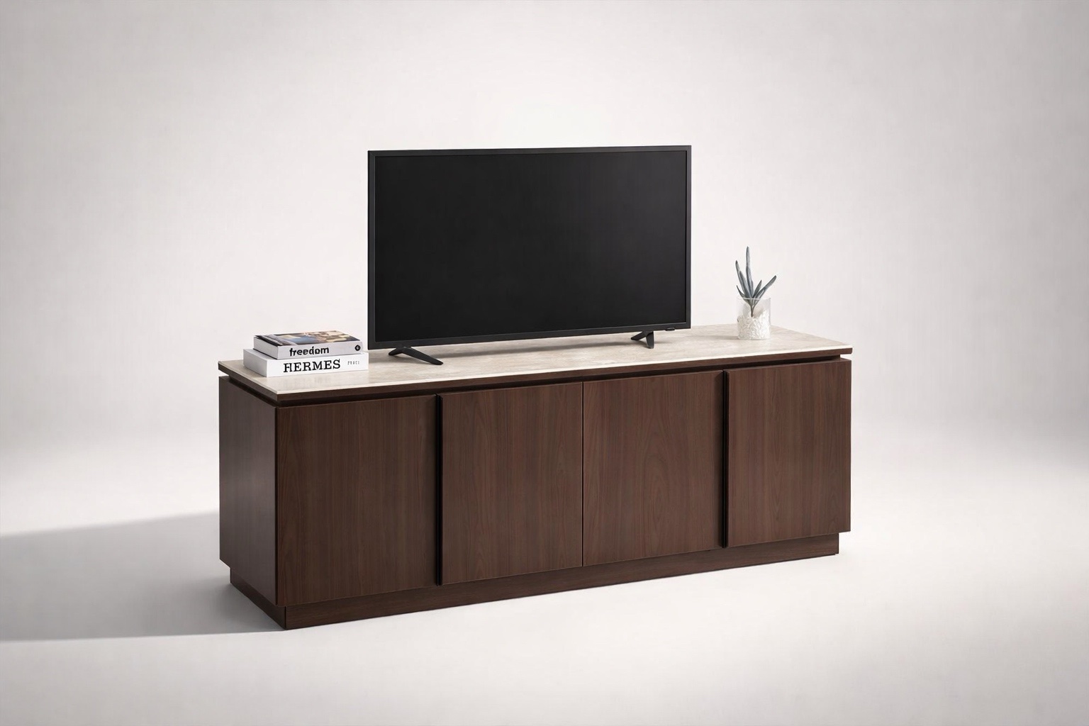 Meuble TV BAIETA MDF noyer / 1m60 – Image 2