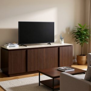 Meuble TV BAIETA MDF noyer / 1m60