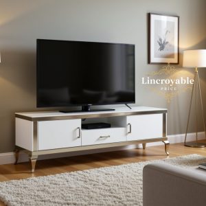 Meuble TV Baroque avec rangement 1m70 argente