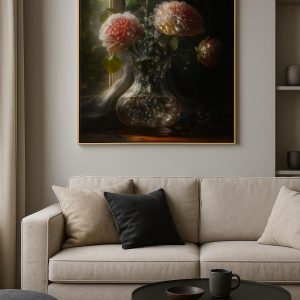 Tableau Vase de Pivoines Roses - Art Floral Délicat, Déco Romantique