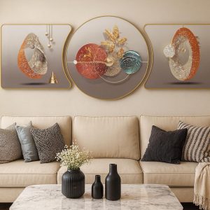 Tableau Géométrique Fleur - Art Abstrait, Déco Murale Moderne Design