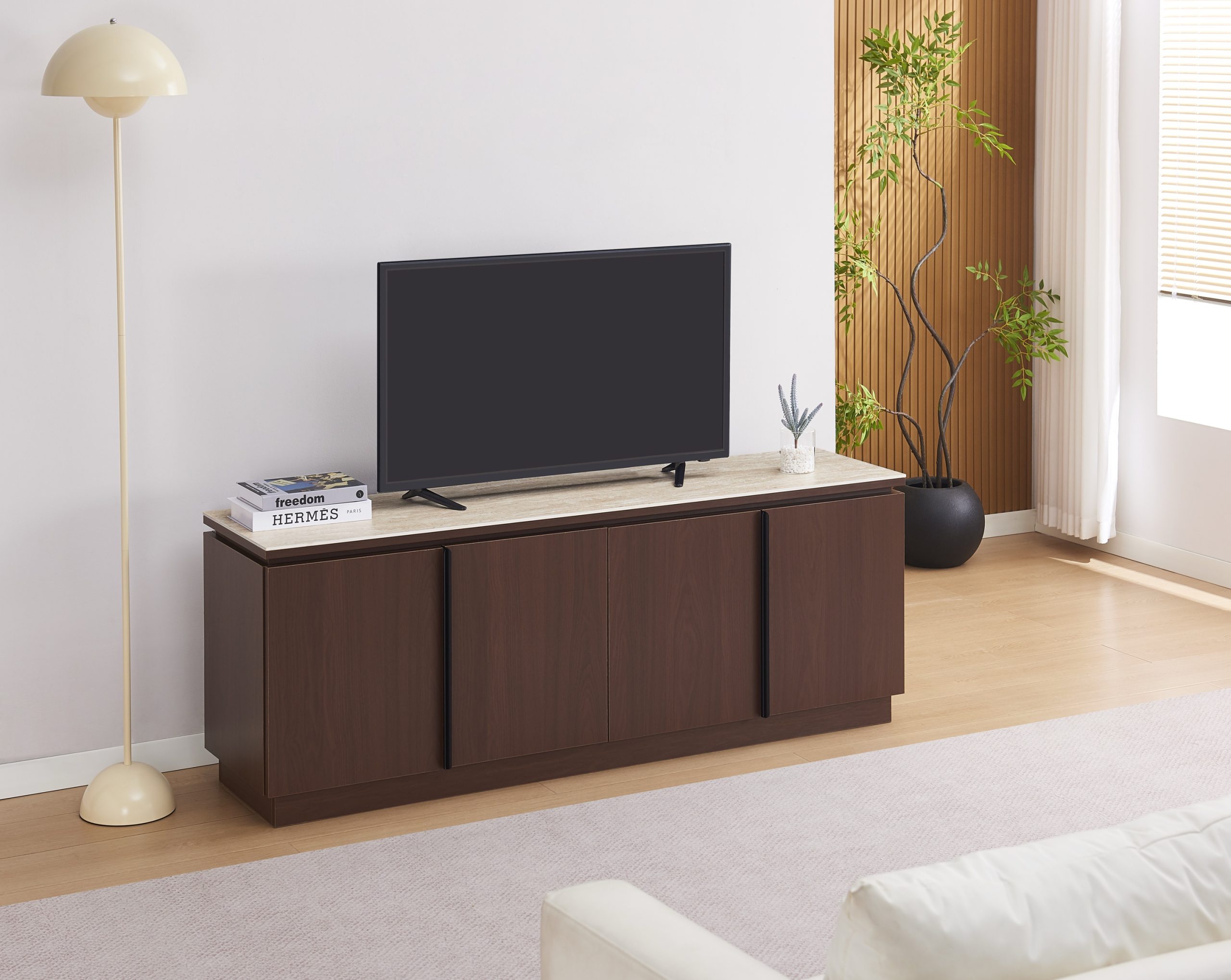 Meuble TV BAIETA MDF noyer / 1m60 – Image 3