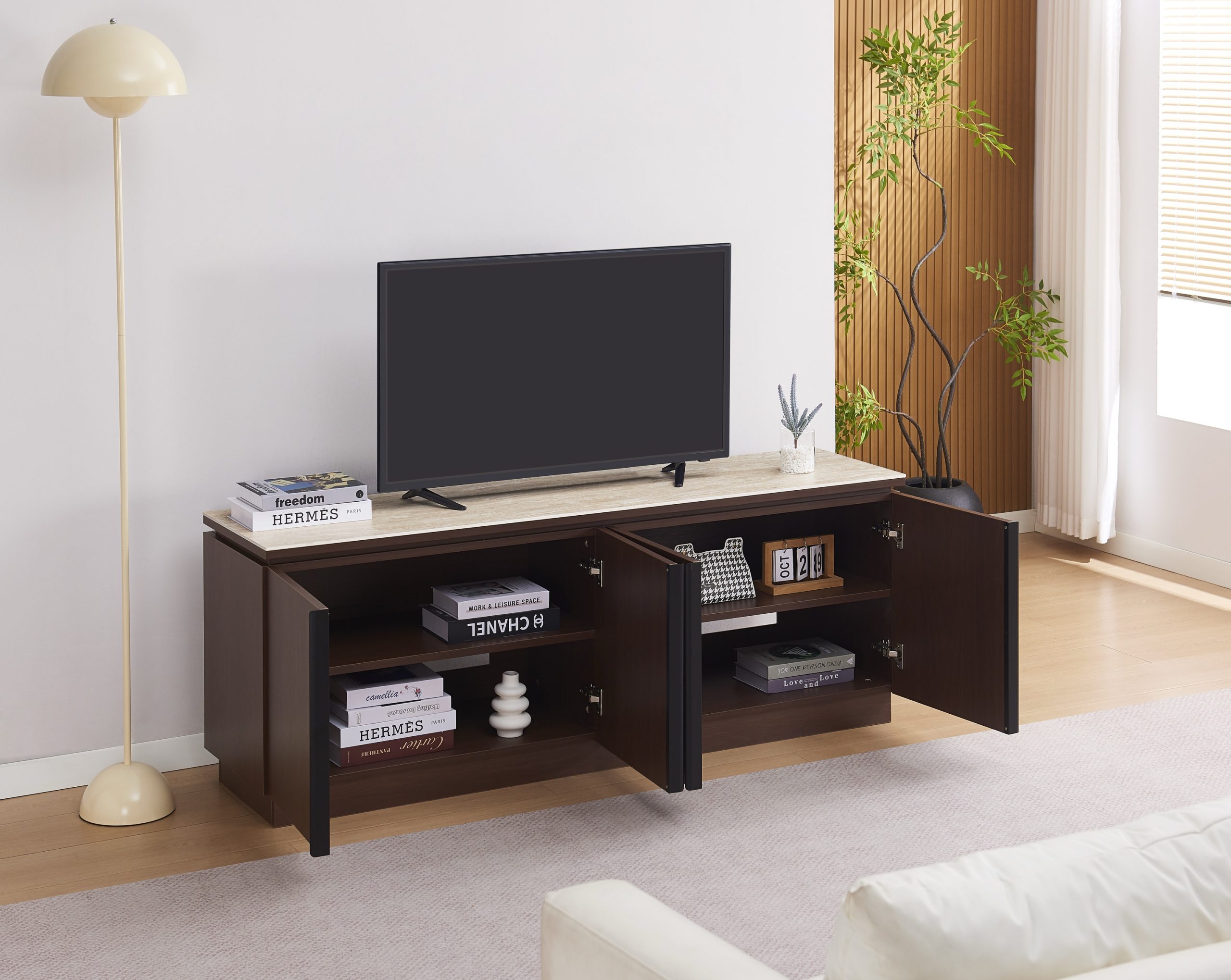 Meuble TV BAIETA MDF noyer / 1m60 – Image 4
