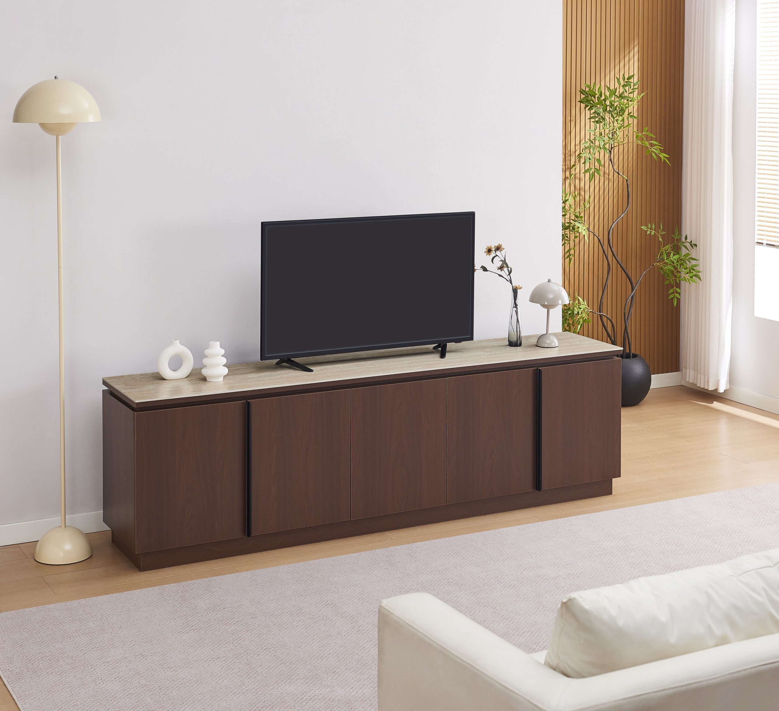 Meuble TV BAIETA MDF noyer / 2m