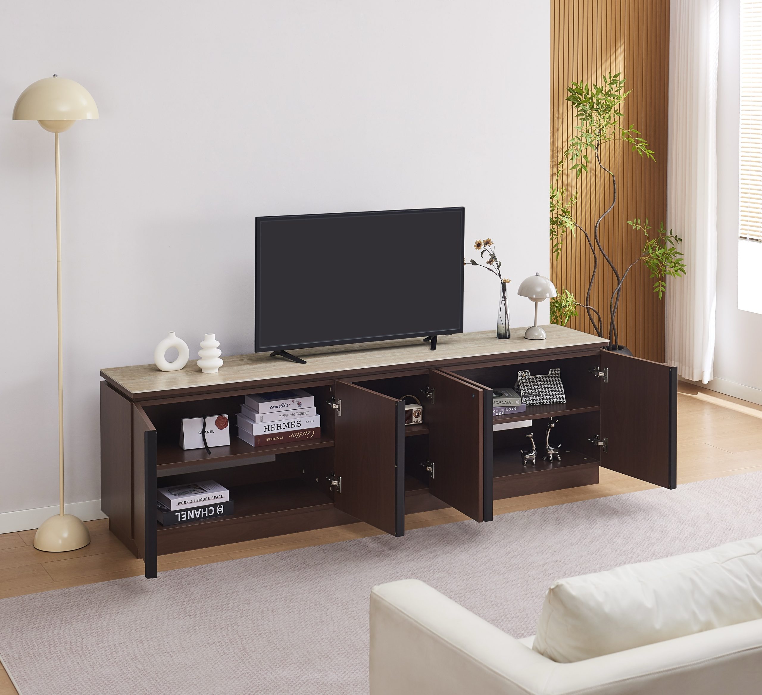 Meuble TV BAIETA MDF noyer / 2m – Image 2