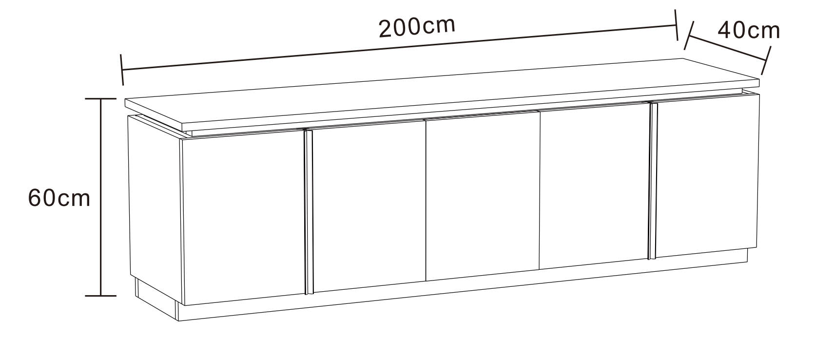 Meuble TV BAIETA MDF noyer / 2m – Image 5