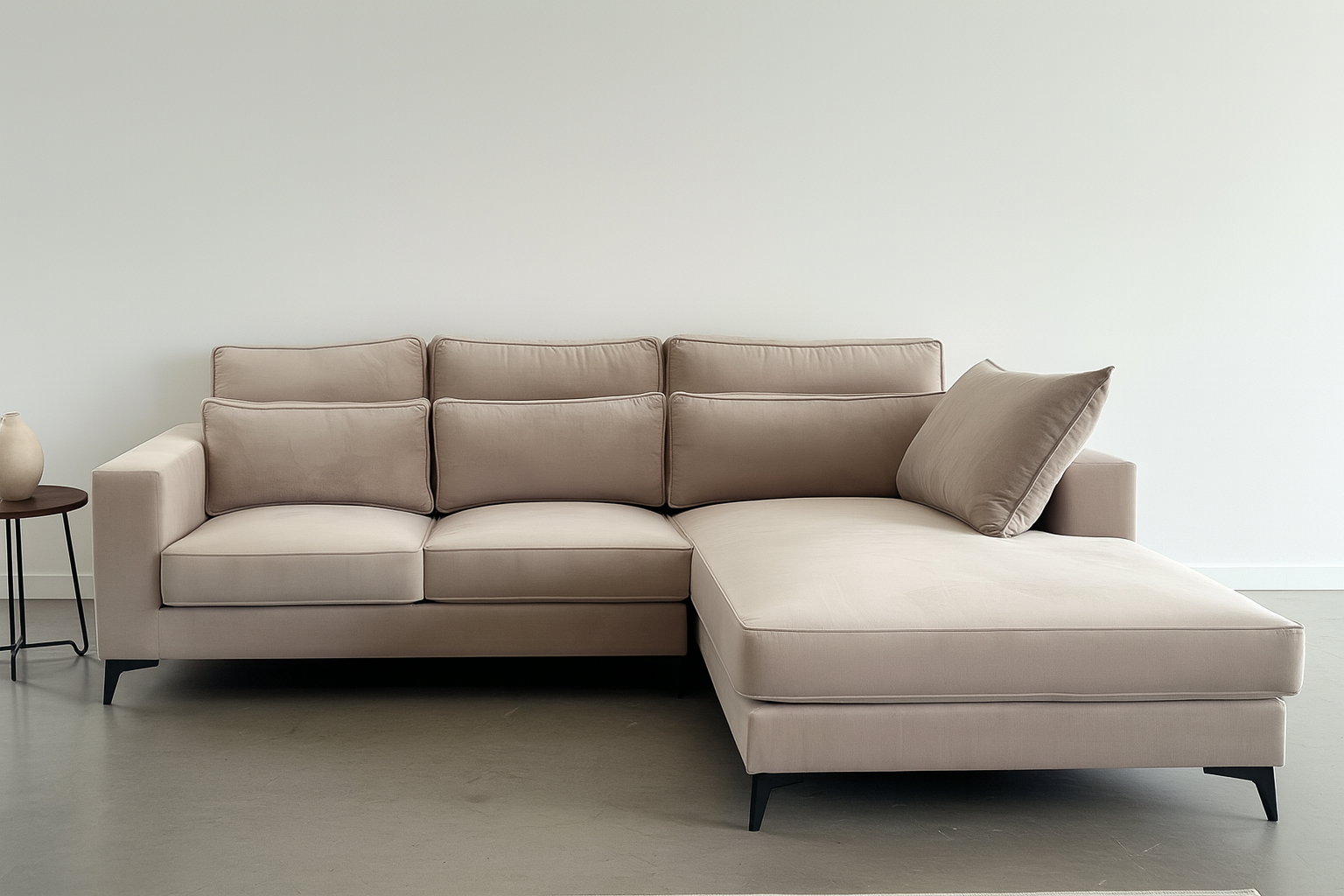 MADRID ANGLE DROIT VELOURS BEIGE – Image 4