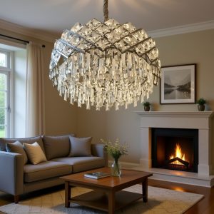 Lustre Galet Argente CH022