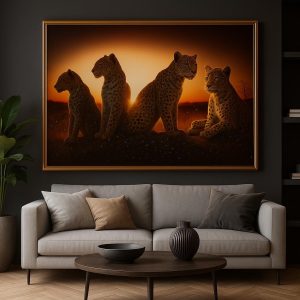 Tableau Désert Chameaux Coucher Soleil - Déco Voyage, Ambiance Exotique